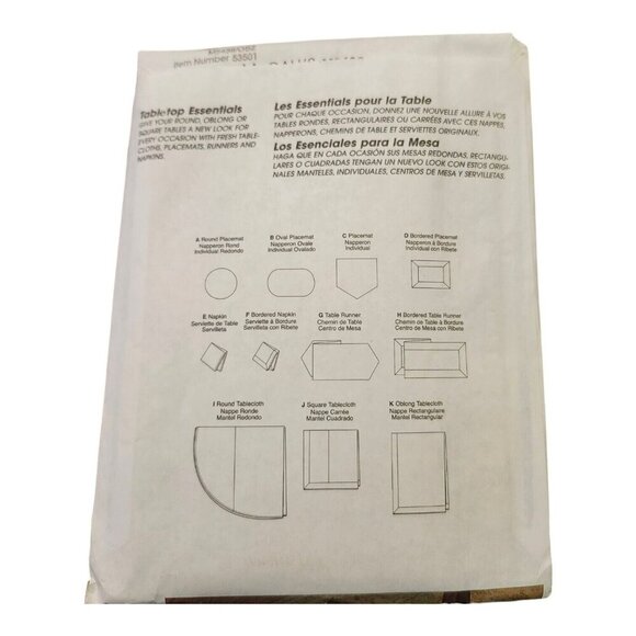 🪻BOGO🪻 McCall's Home Decorating Pattern Tablecloth Essentials M5439 Uncut - Picture 3 of 5